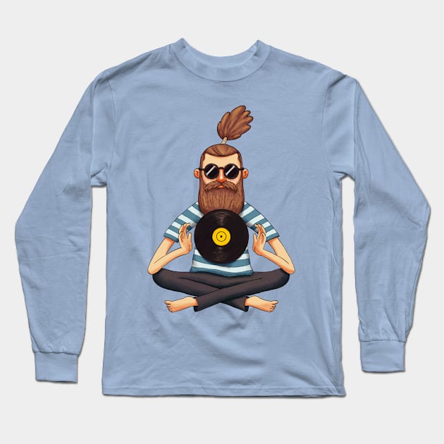 Vinyl Dude 01 Long Sleeve T-Shirt by ChrisNygaard